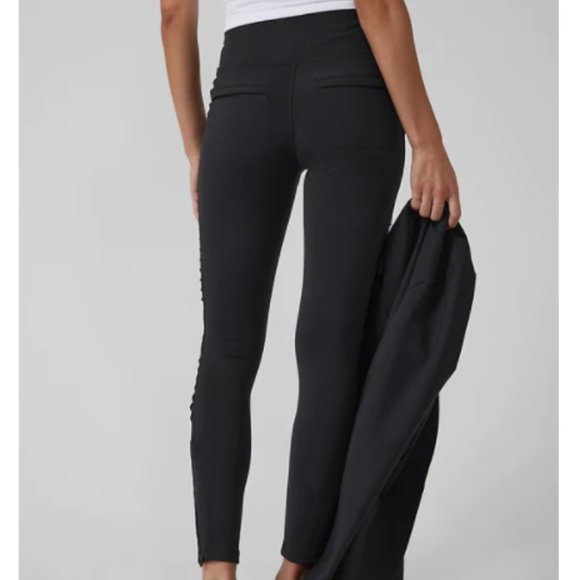 New with tags Athleta Delancey Moto Tight Color: Black SMALL Pocket legging - Picture 2 of 8